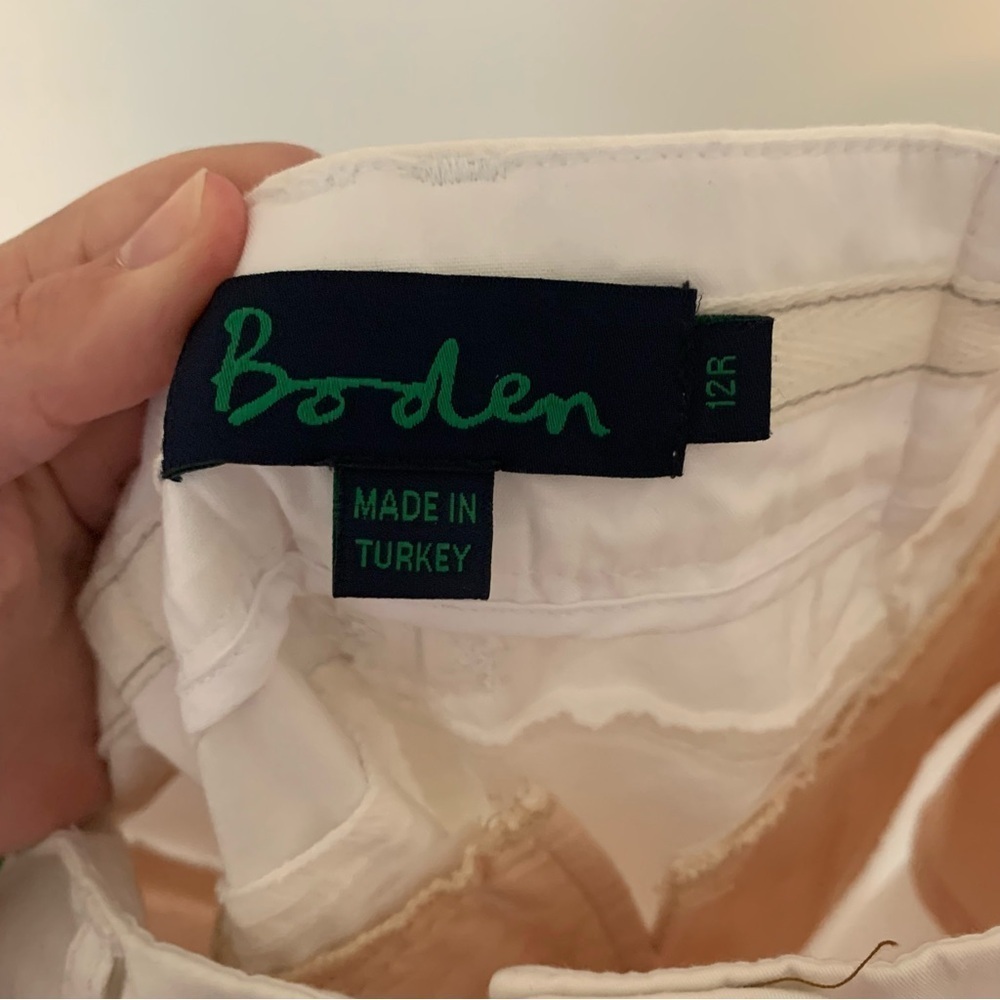 Women’s Boden White Flare Chino Style Pants Preppy Spring Work Size 12R - Picture 8 of 13